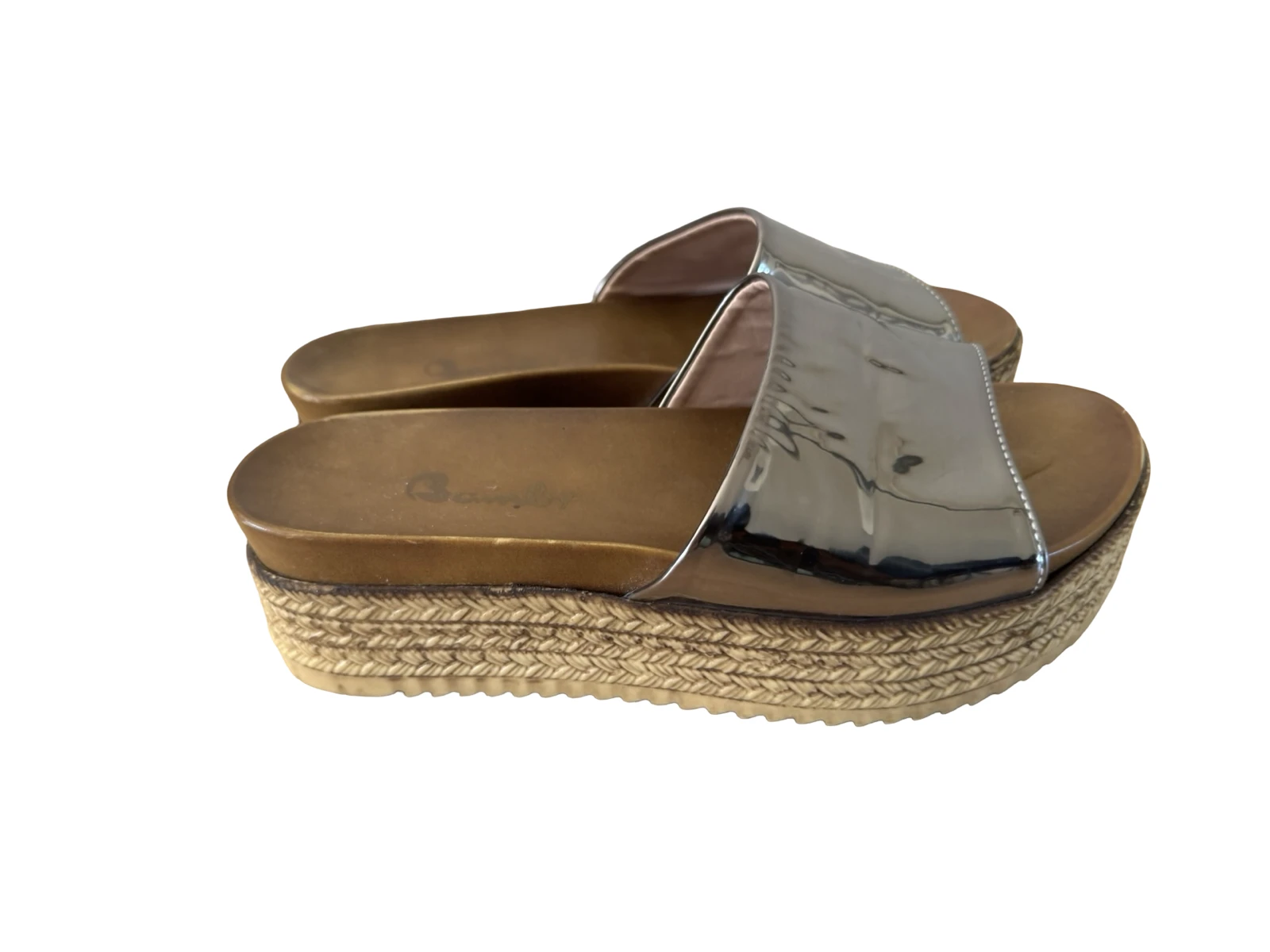 Bambi plateau slippers metallic taupe maat 37 – photo 4